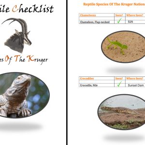 Kruger National Park Reptile Checklist